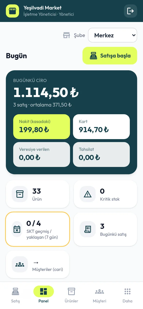 Epix Market telefon yönetim paneli