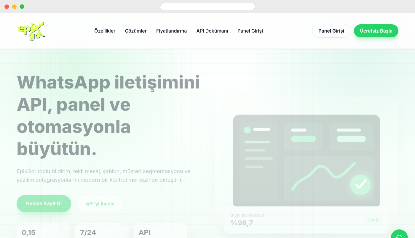 EpixGo WhatsApp yönetim paneli